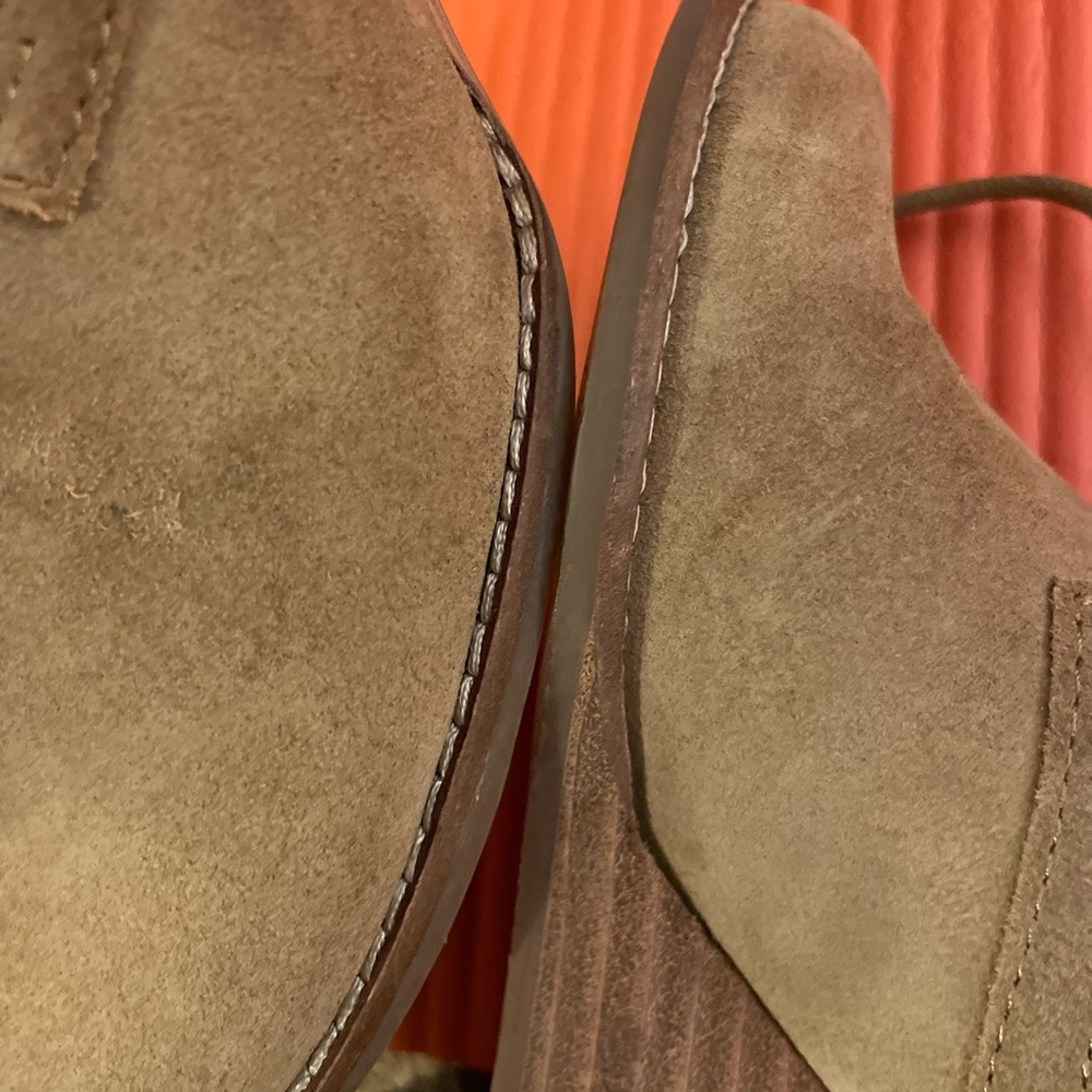 Lucky Brand Suede bootie lace-up wedge in camel size 7.5 BRAND NEW - Picture 7 of 11